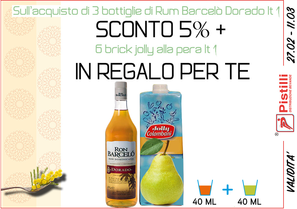 16 RUM BARCELò + JOLLY PERA