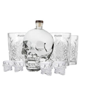 VODKA CRYSTAL HEAD cl70 + 4 BICCHIERI CRYSTAL HEAD + 6 CARATS COCKTAIL cl 35,3
